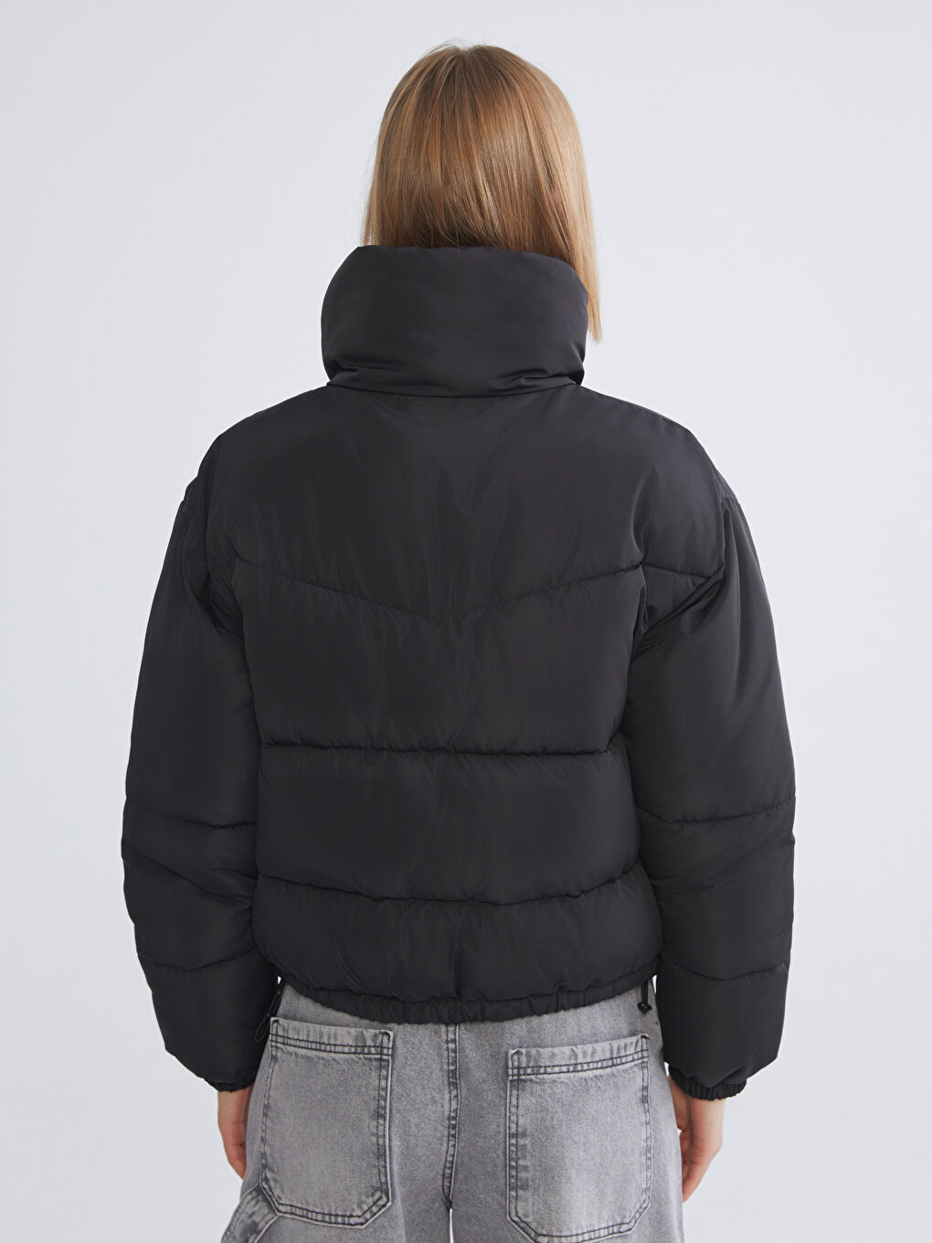 Женщины Черный Пуховое пальто-4