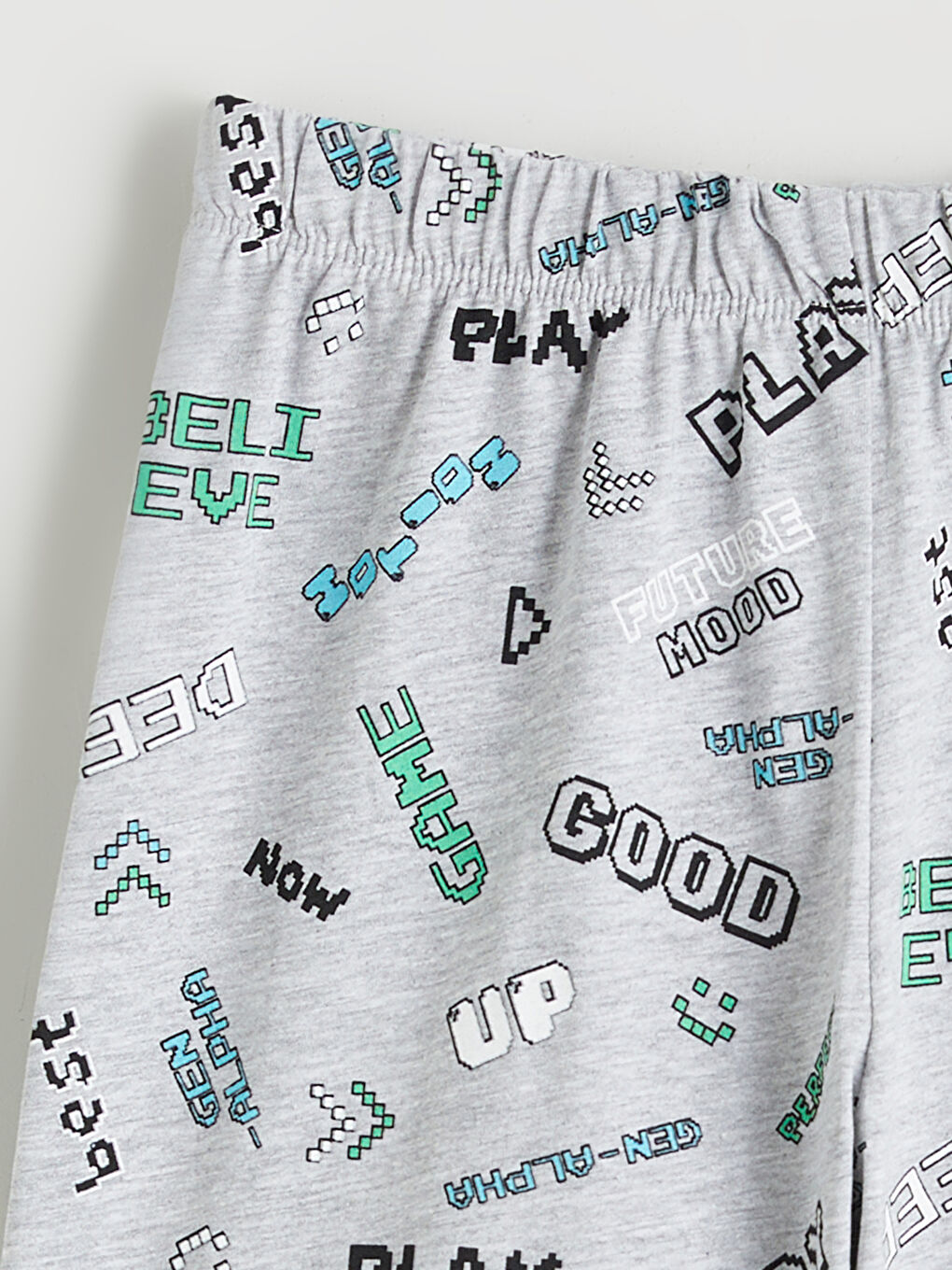 Gri Beli Lastikli Erkek Çocuk Pijama Şort 2'li-5