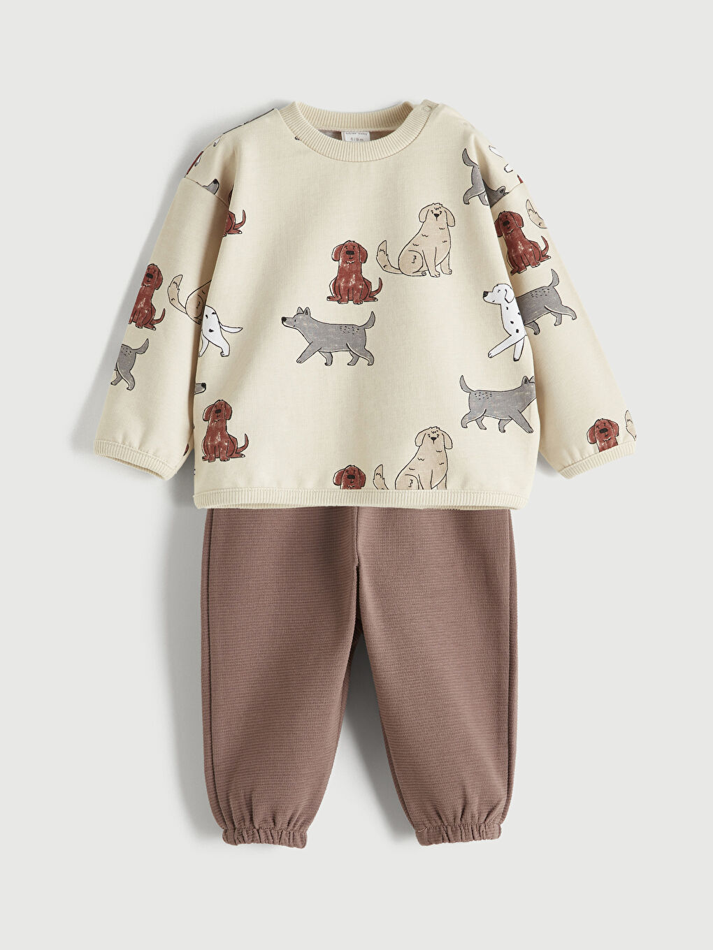 Bej Desenli Erkek Bebek Takım