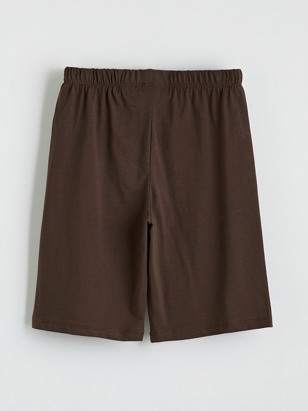 Ekru Bisiklet Yaka Erkek Çocuk Şortlu Pijama Takımı-6