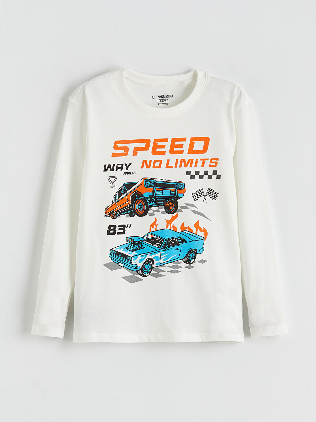 Ekru Bisiklet Yaka Baskılı Erkek Çocuk Pijama Takımı-1