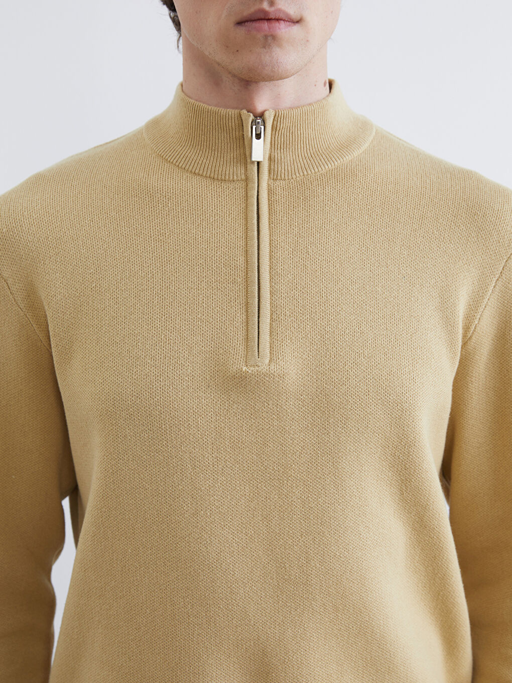 Funnel Neck Men's Knitwear Sweater-2