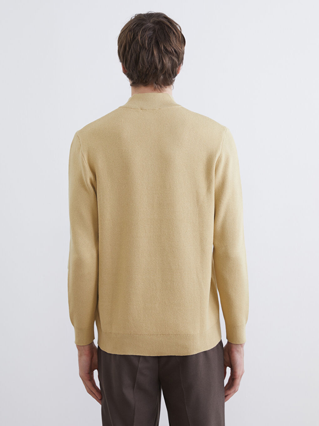 Funnel Neck Men's Knitwear Sweater-3