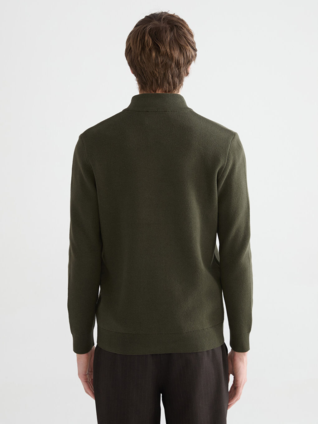Funnel Neck Men's Knitwear Sweater-3