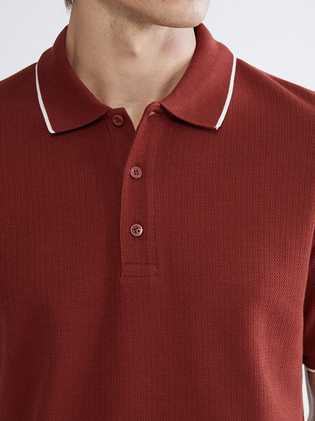 Kahverengi Polo Yaka Erkek Tişört-2