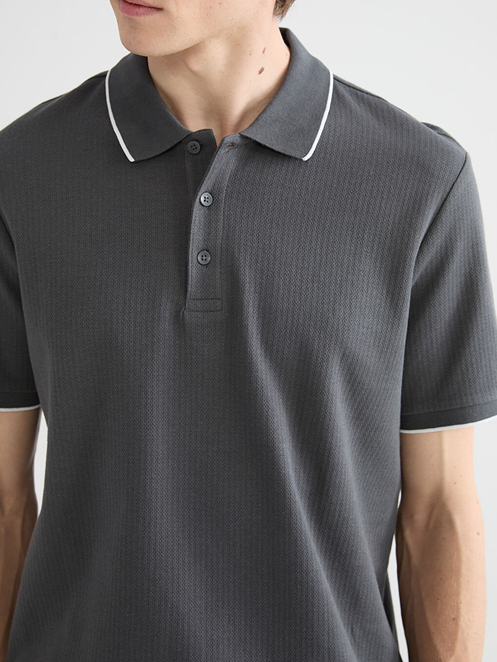 Antrasit Polo Yaka Erkek Tişört-2