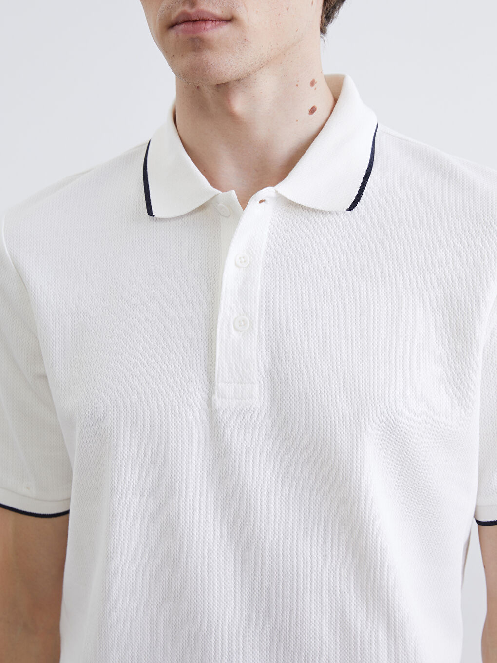 Ekru Polo Yaka Erkek Tişört-2