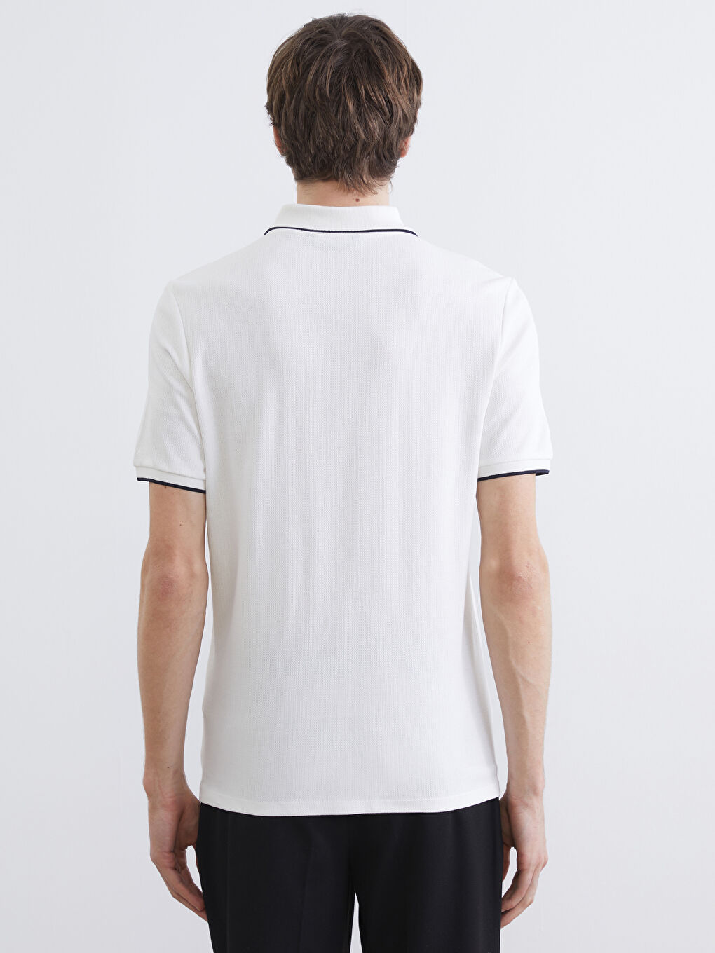 Ekru Polo Yaka Erkek Tişört-3