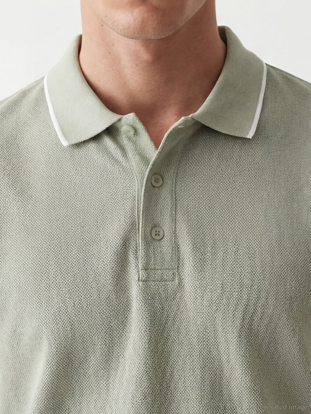 Yeşil Polo Yaka Erkek Tişört-2