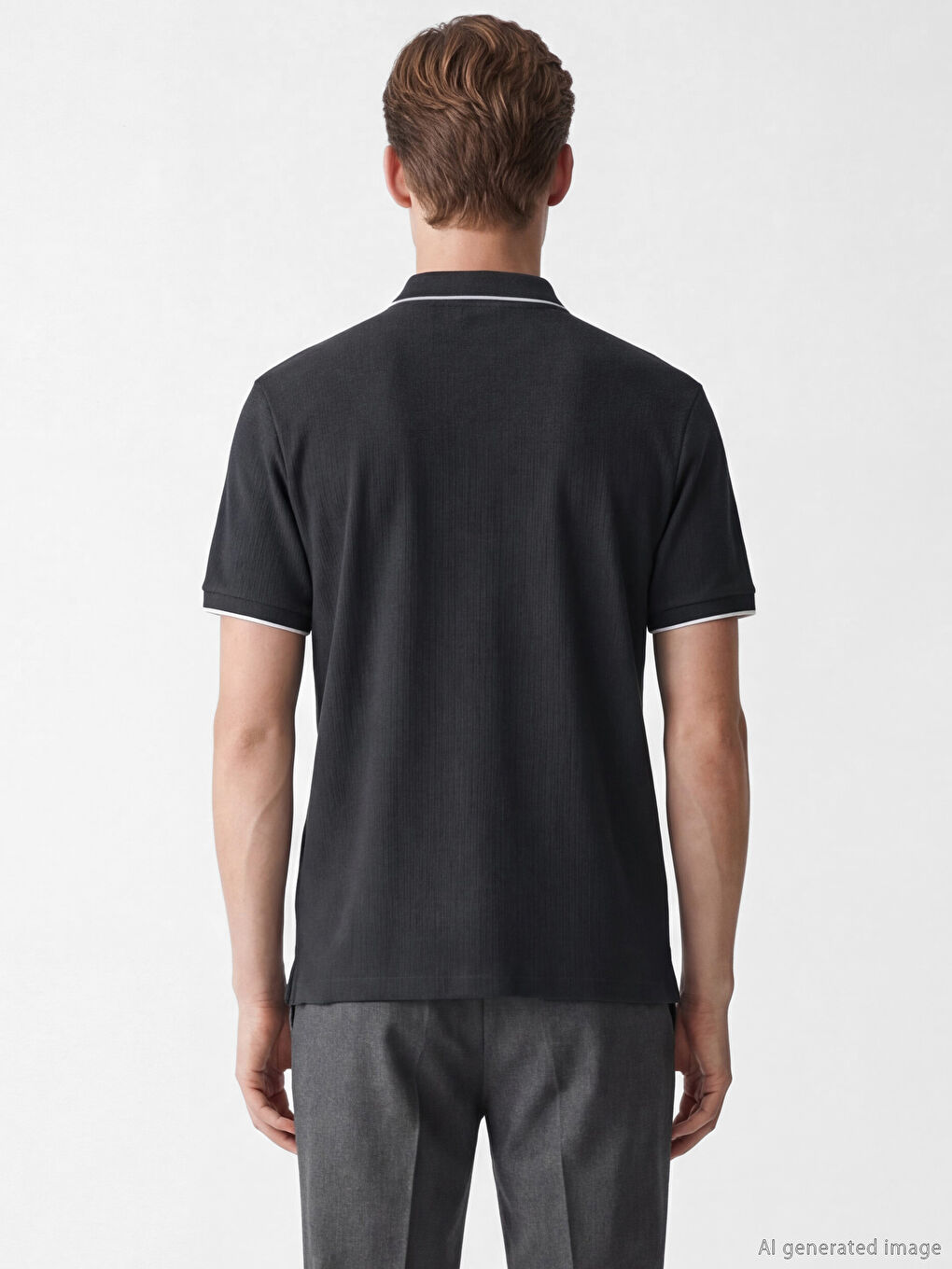 Antrasit Polo Yaka Erkek Tişört-3
