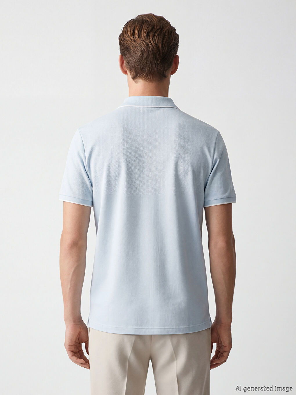 Mavi Polo Yaka Erkek Tişört-3