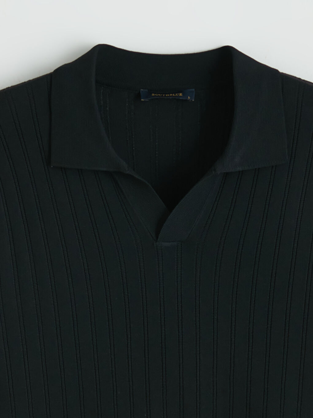 Siyah Polo Yaka Erkek Triko Kazak-1