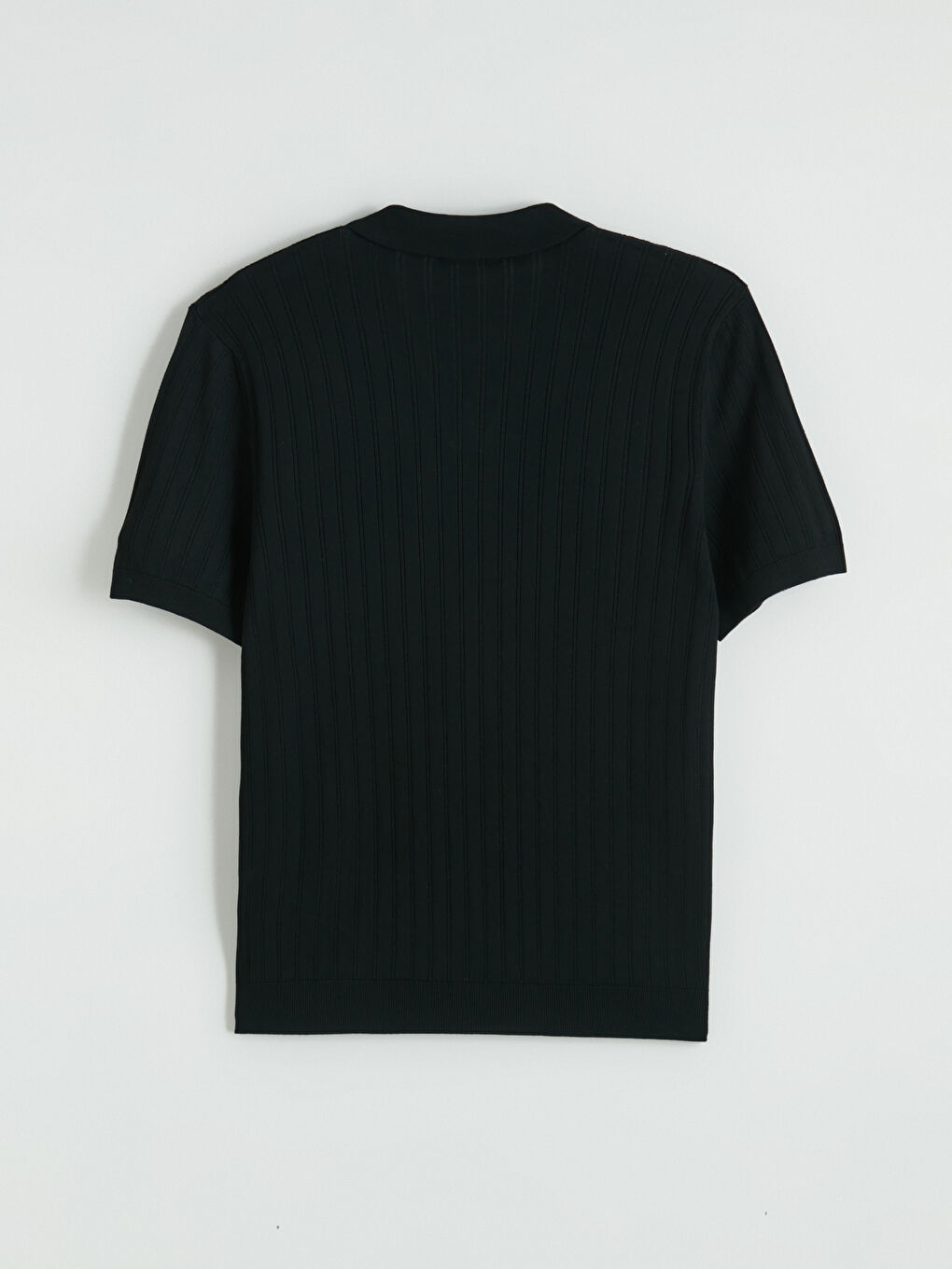 Siyah Polo Yaka Erkek Triko Kazak-2