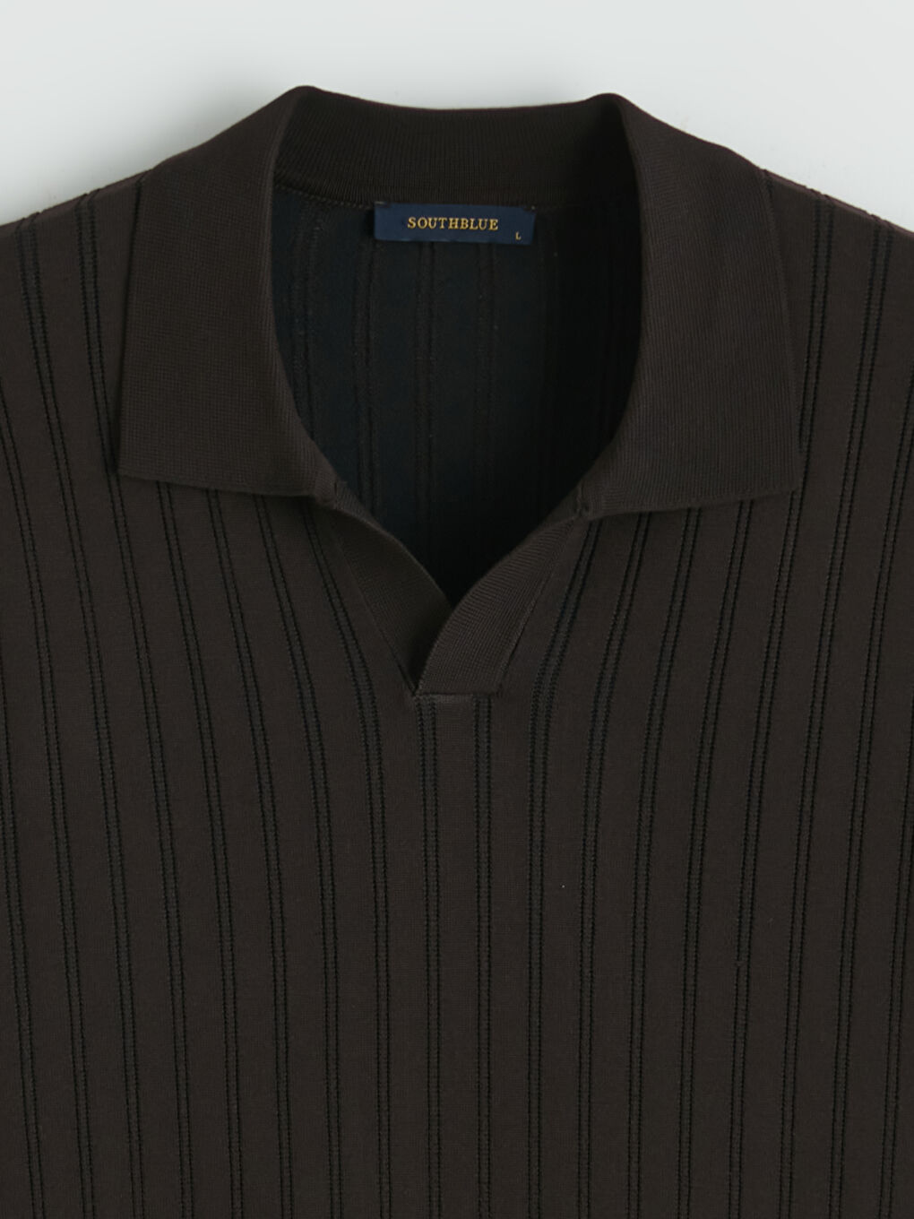 Kahverengi Polo Yaka Erkek Triko Kazak-1