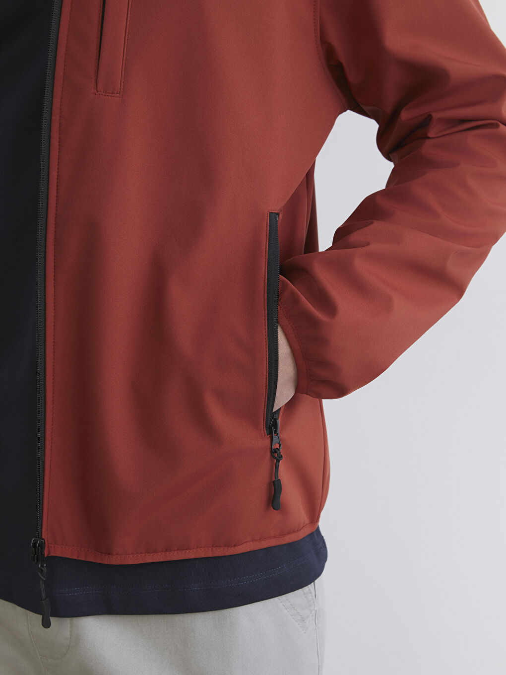 Turuncu Standart Kalıp Kapüşonlu Erkek Mont-2