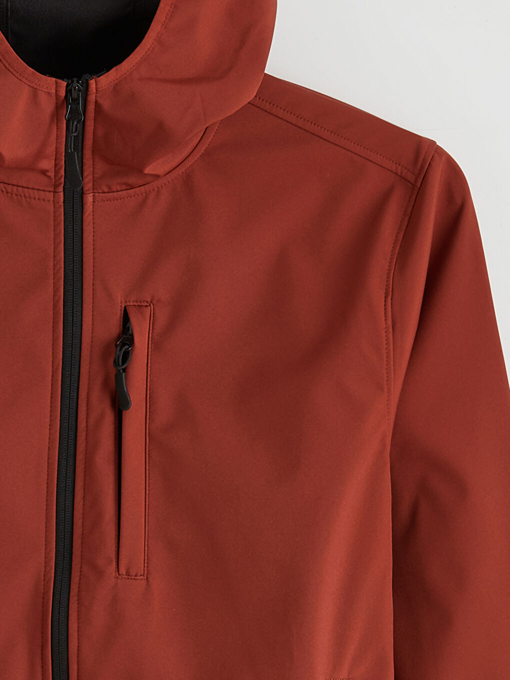 Turuncu Standart Kalıp Kapüşonlu Erkek Mont-7