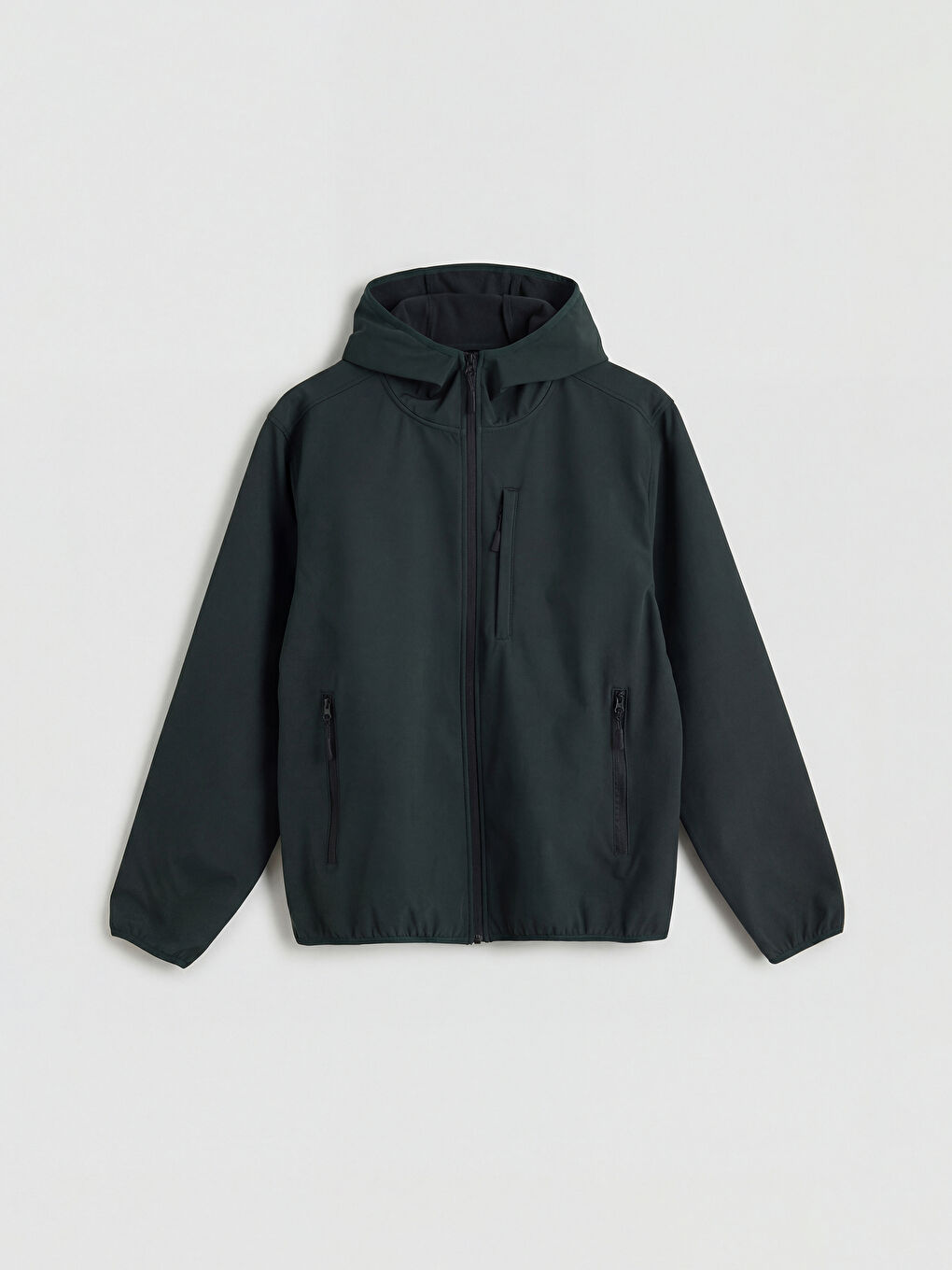 Yeşil Standart Kalıp Kapüşonlu Erkek Mont-5