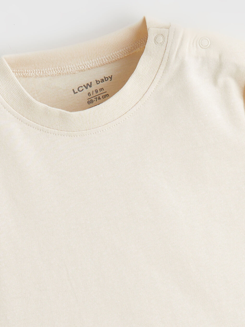 Bej Bisiklet Yaka Erkek Bebek Tişört-3