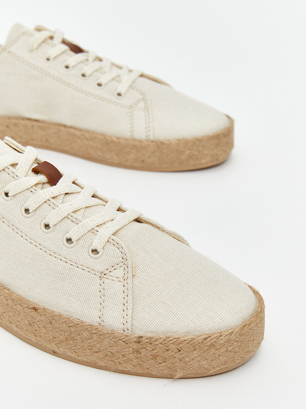 Bej Bağcıklı Kadın Spor Ayakkabı-2