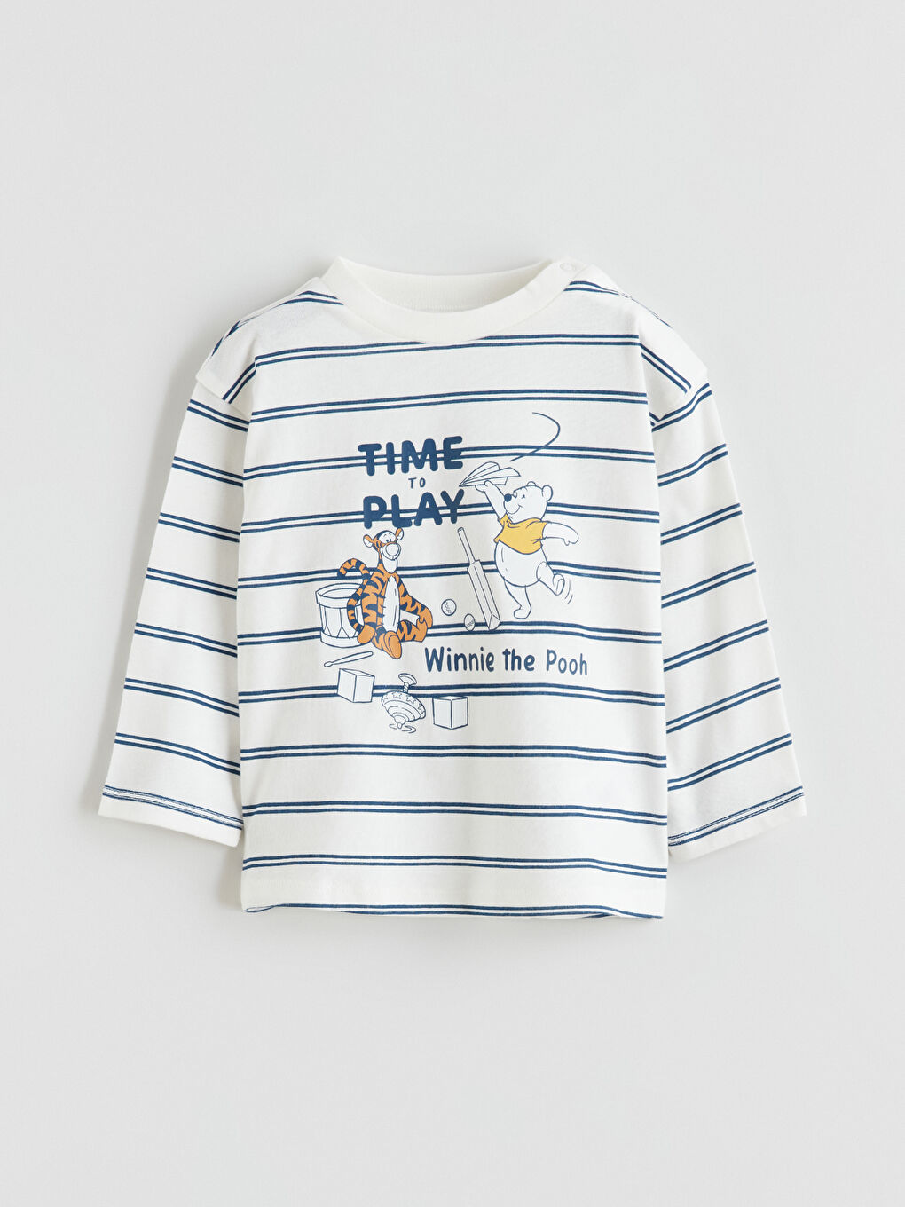 Ekru Winnie the Pooh Baskılı Erkek Bebek Tişört ve Eşofman Altı-1