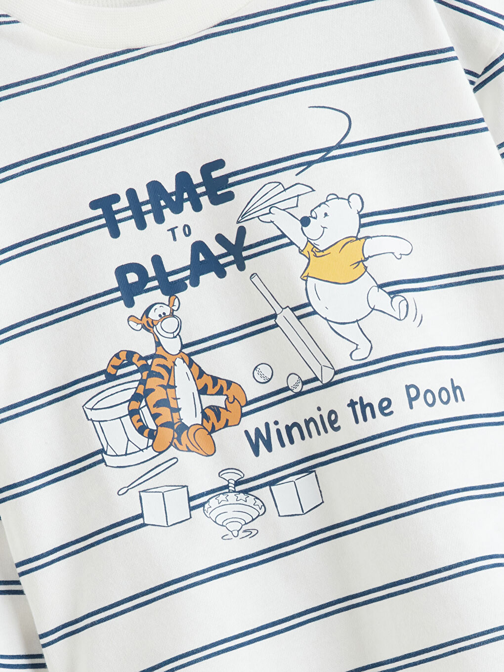 Ekru Winnie the Pooh Baskılı Erkek Bebek Tişört ve Eşofman Altı-2