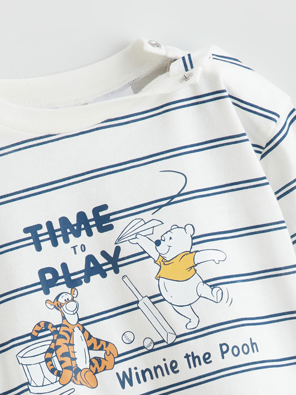 Ekru Winnie the Pooh Baskılı Erkek Bebek Tişört ve Eşofman Altı-3