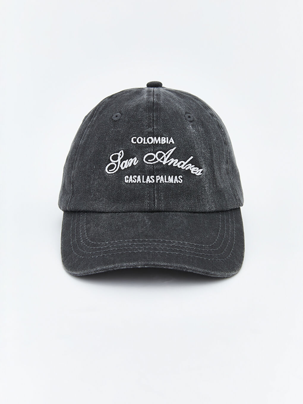 Antrasit Yazı Nakışlı Erkek Kep Şapka 