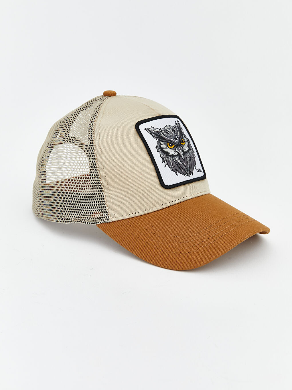 Bej Hayvan Nakışlı Kadın Kep Şapka -1