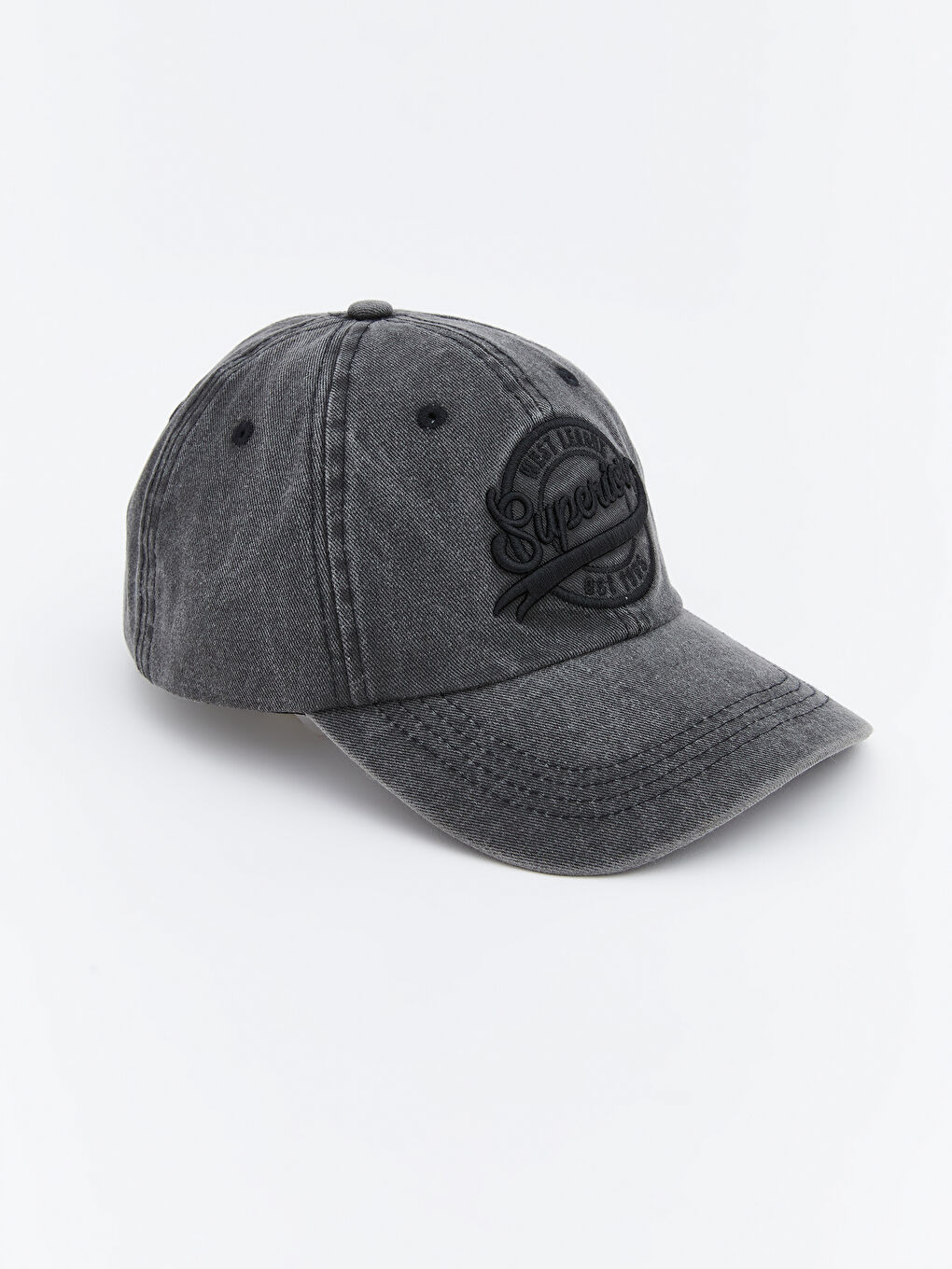 Antrasit Nakışlı Erkek Kep Şapka -1