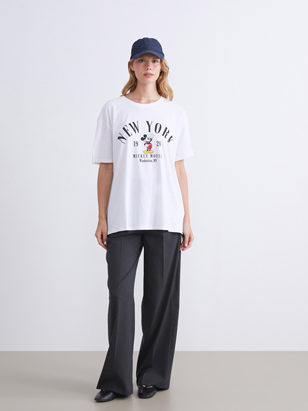 XSIDE Crew Neck Mickey Mouse Printed Women's T-shirt - S63881Z8