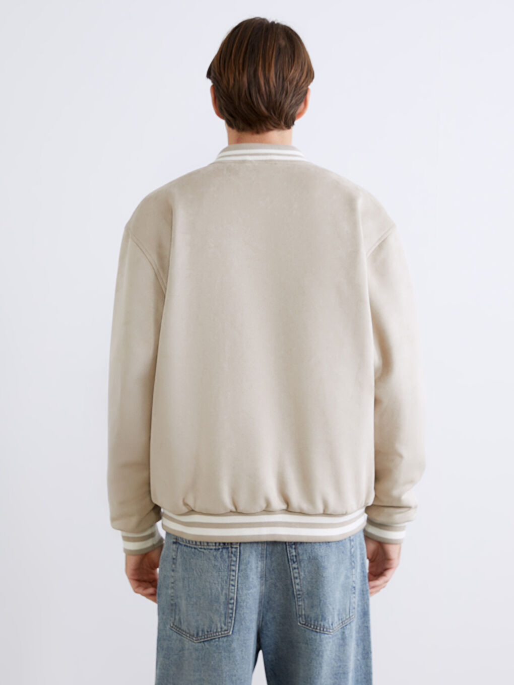 Bej Standart Kalıp Erkek Kolej Ceket-4