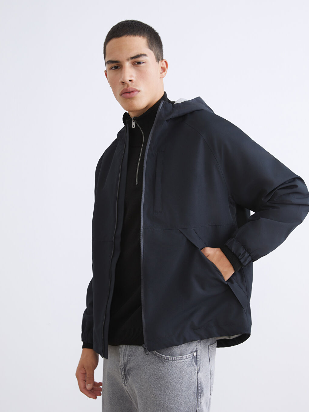 Men's Hooded Raincoat in a Regular Fit