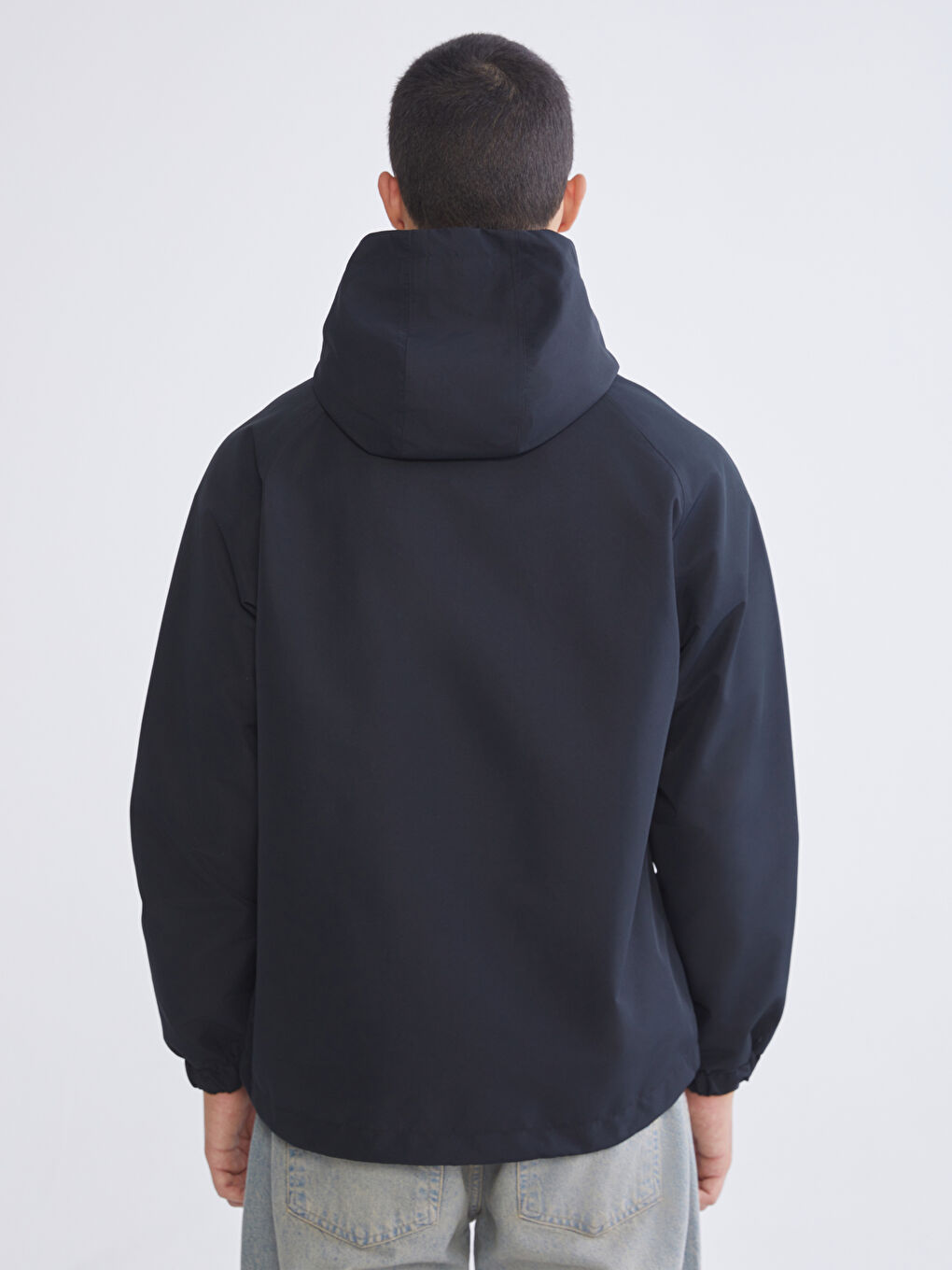 Siyah Standart Kalıp Erkek Yağmurluk-4