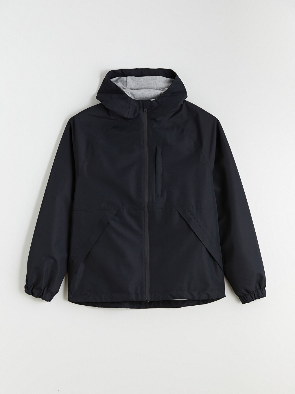 Siyah Standart Kalıp Erkek Yağmurluk-5