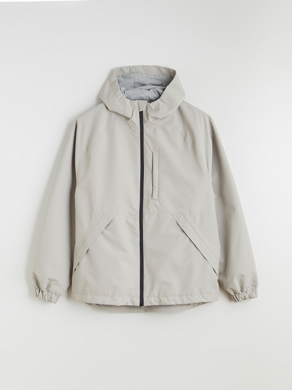 Gri Standart Kalıp Erkek Yağmurluk-5