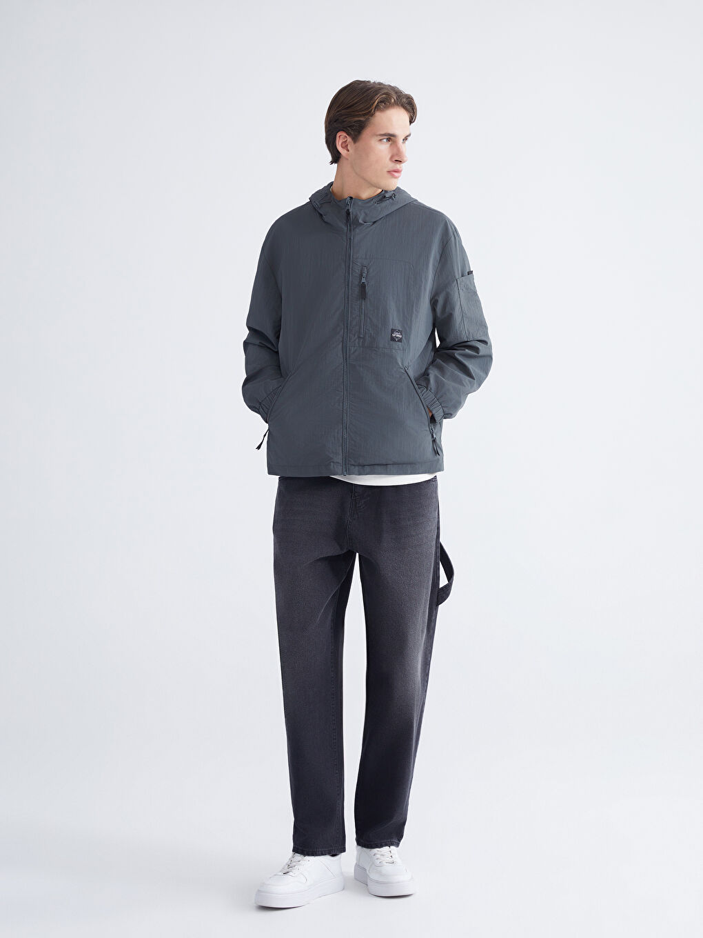 Regular Fit Hooded Men's Raincoat-1