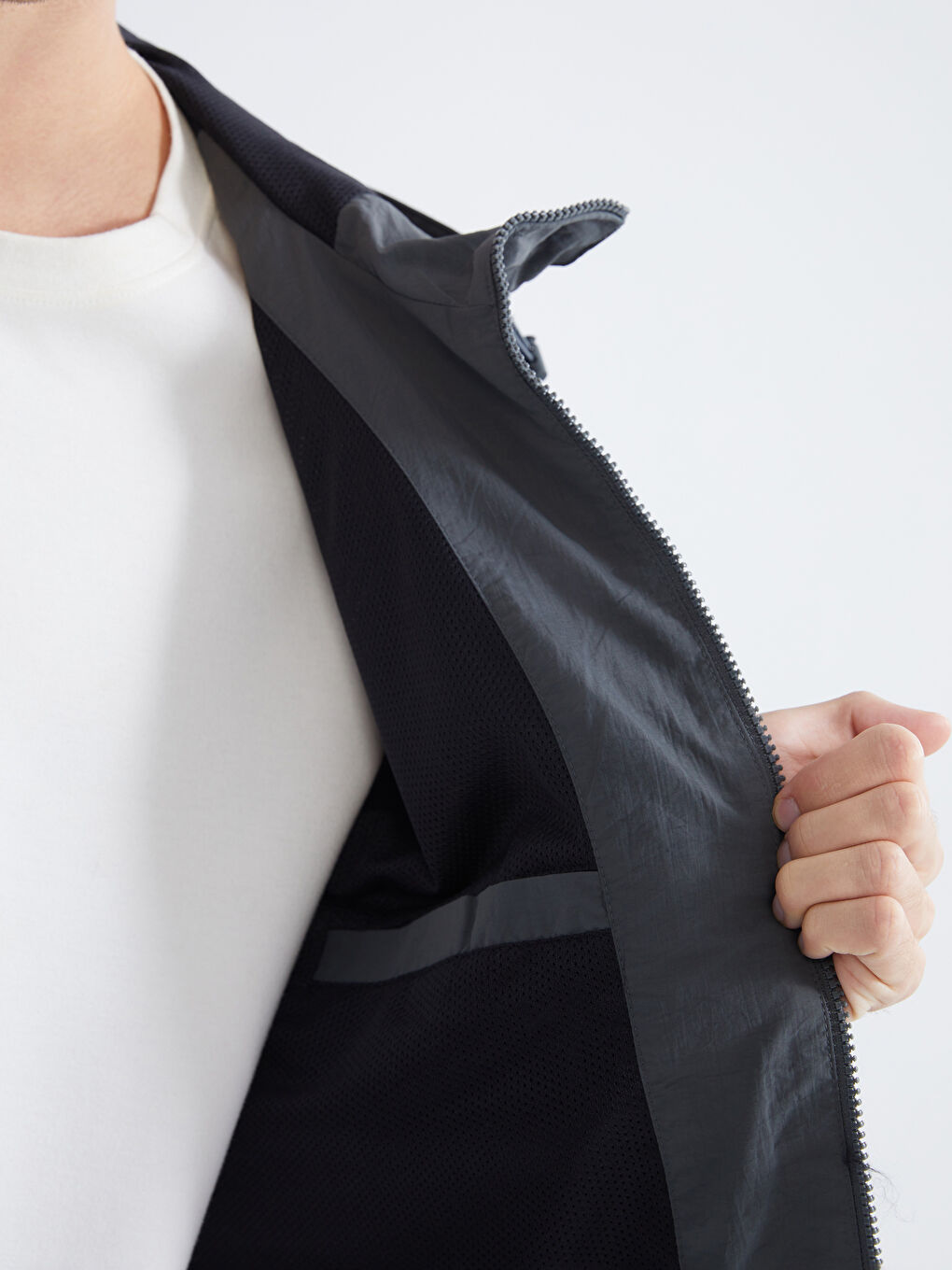 Regular Fit Hooded Men's Raincoat-3