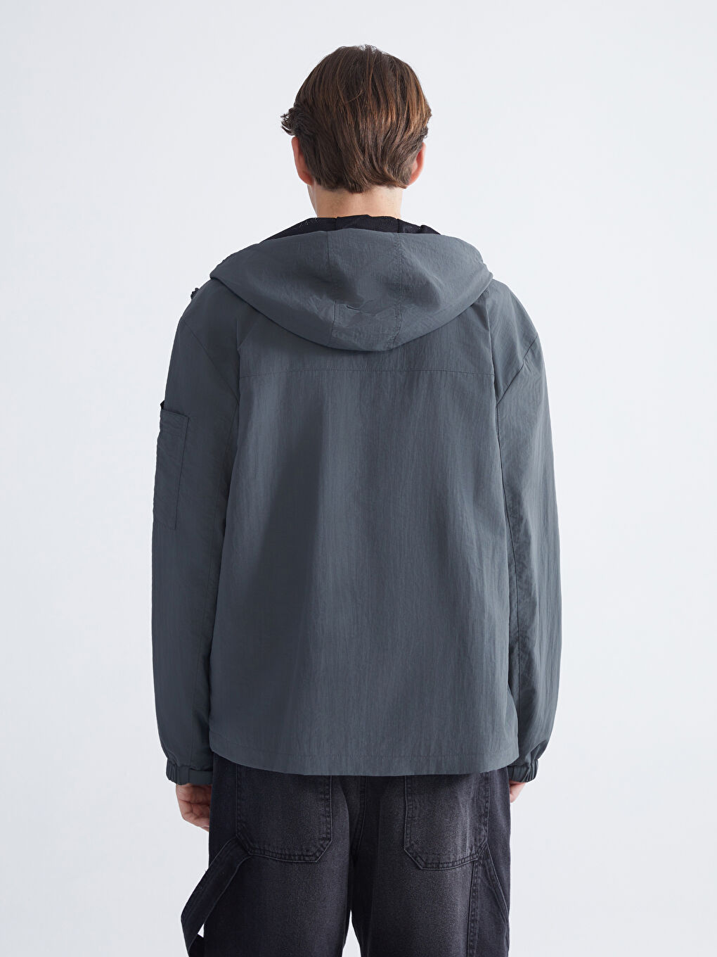 Regular Fit Hooded Men's Raincoat-4