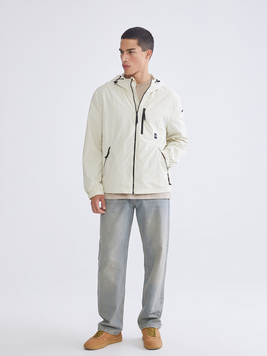 Regular Fit Hooded Men's Raincoat-1