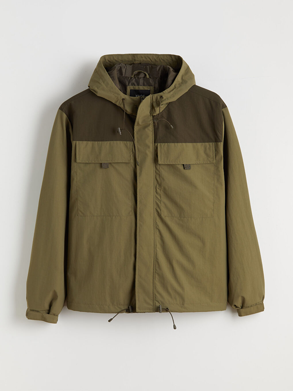 Yeşil Standart Kalıp Kapüşonlu Erkek Yağmurluk-5