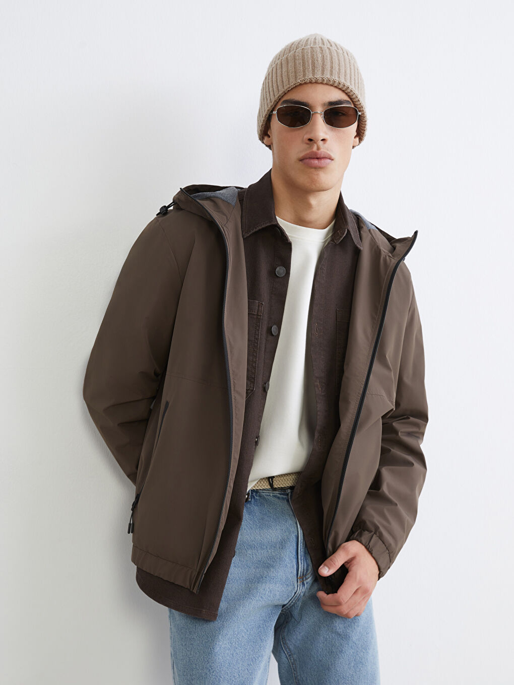 Regular Fit Hooded Men's Raincoat