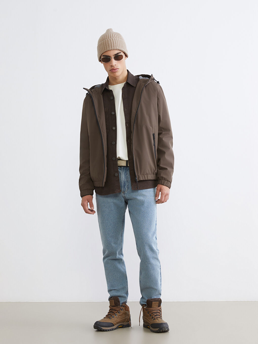 Regular Fit Hooded Men's Raincoat-1