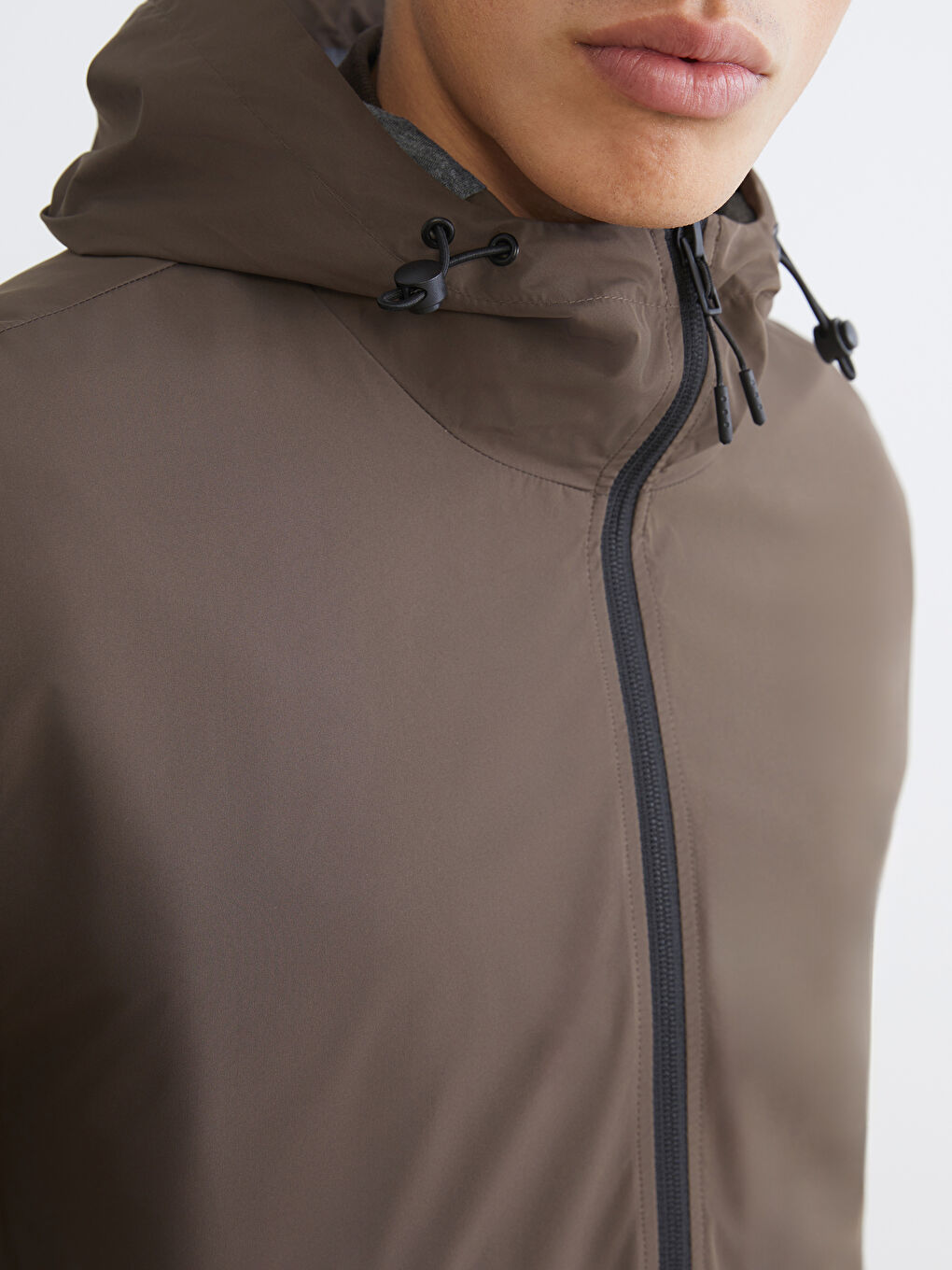 Regular Fit Hooded Men's Raincoat-2