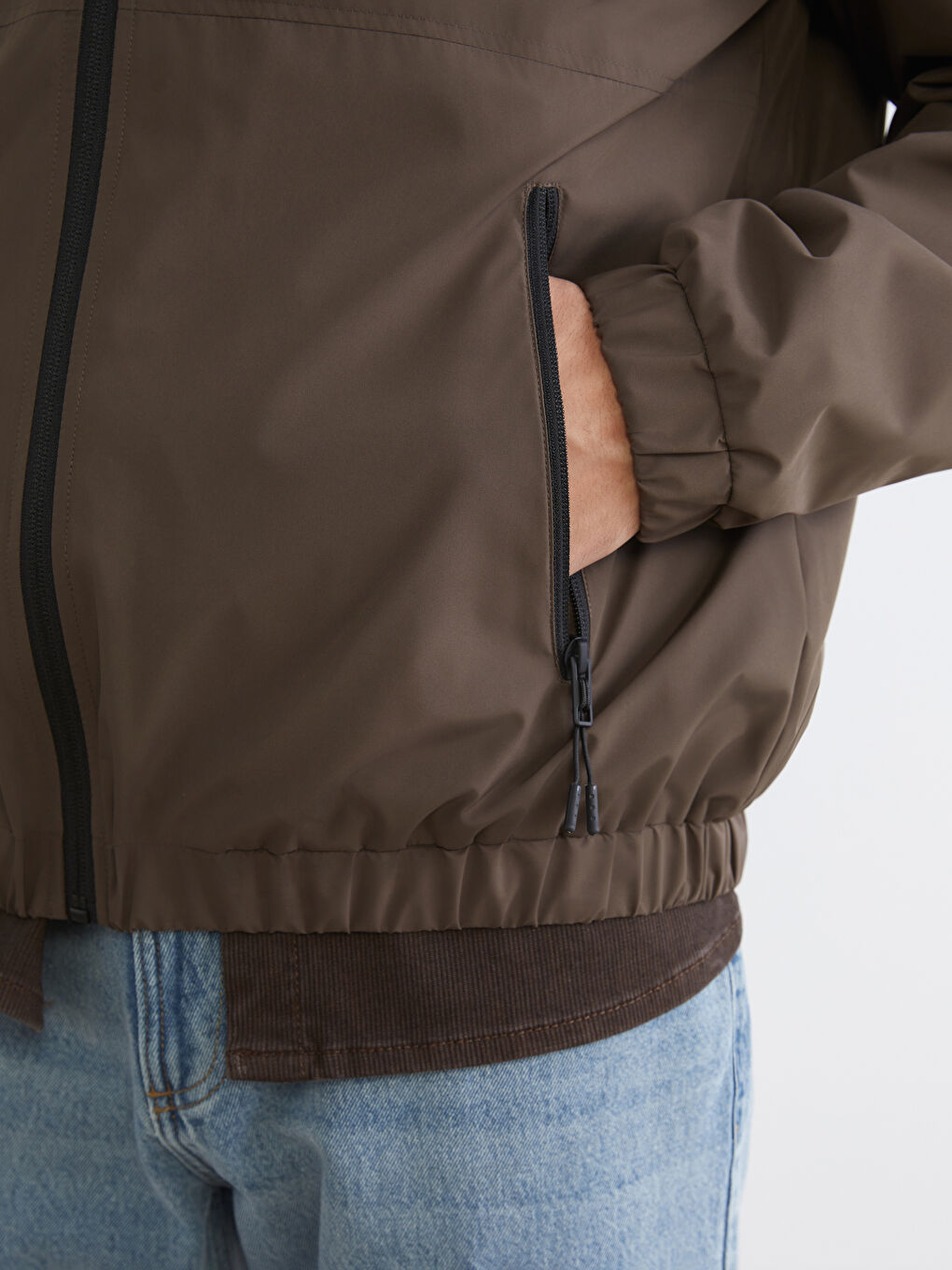 Regular Fit Hooded Men's Raincoat-3