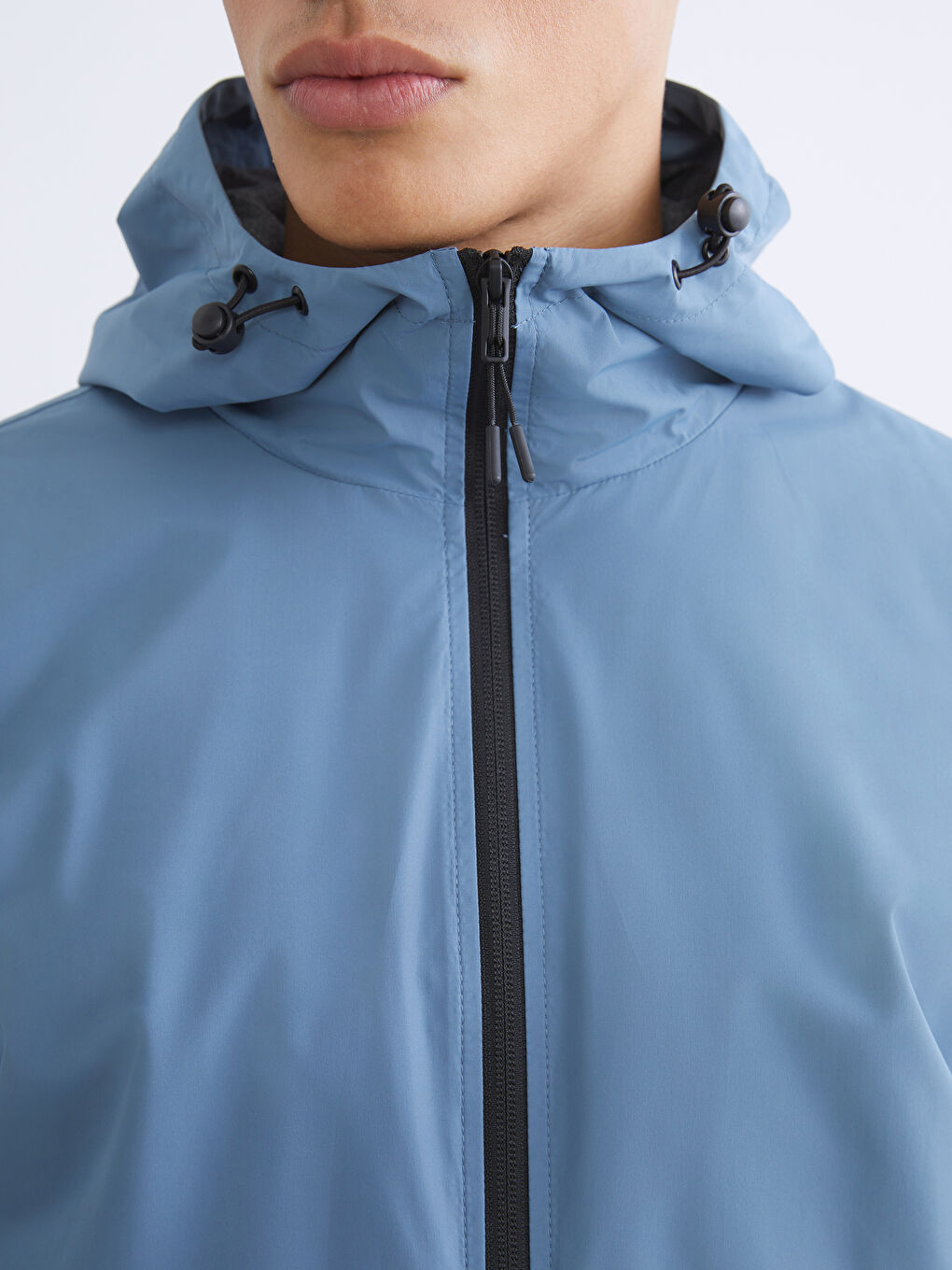 Regular Fit Hooded Men's Raincoat-2