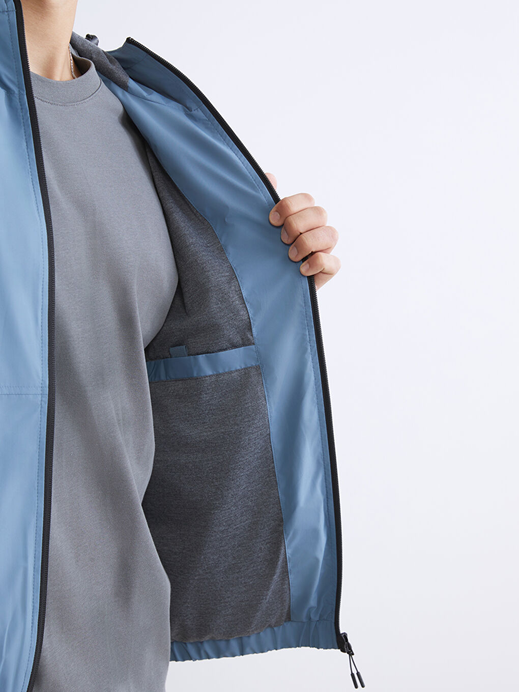 Regular Fit Hooded Men's Raincoat-3