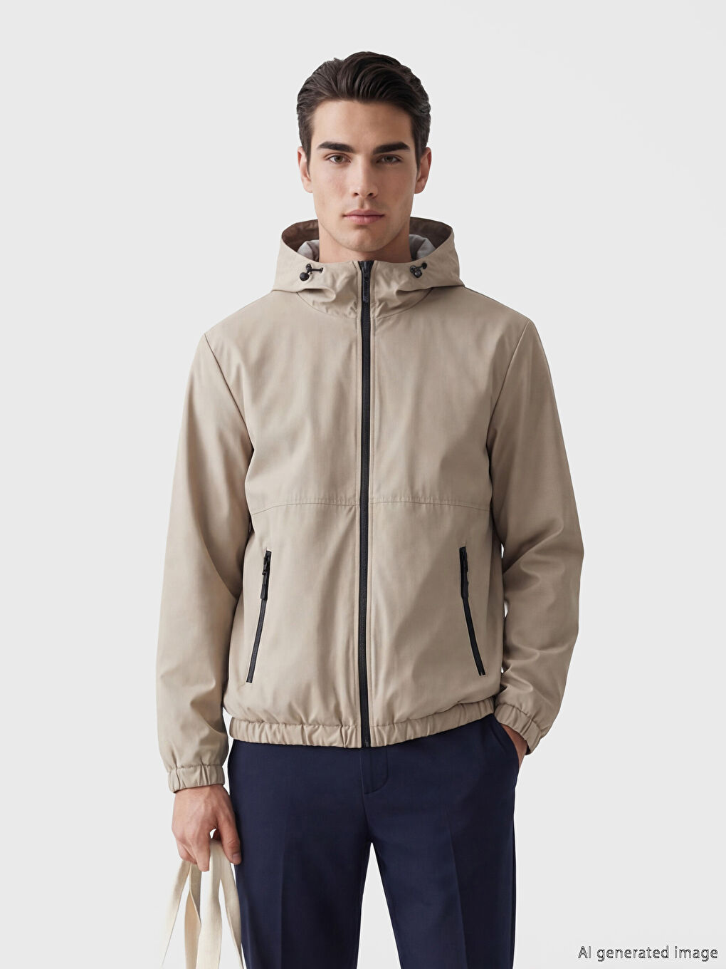Regular Fit Hooded Men's Raincoat