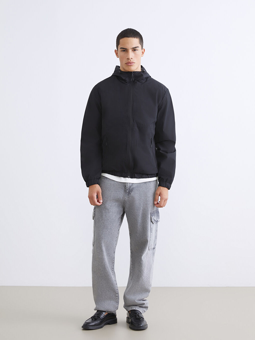 Regular Fit Hooded Men's Raincoat-2