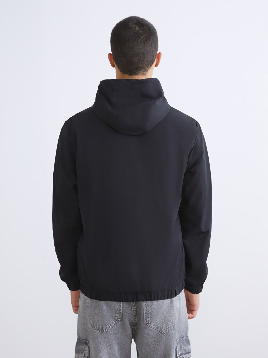 Regular Fit Hooded Men's Raincoat-8