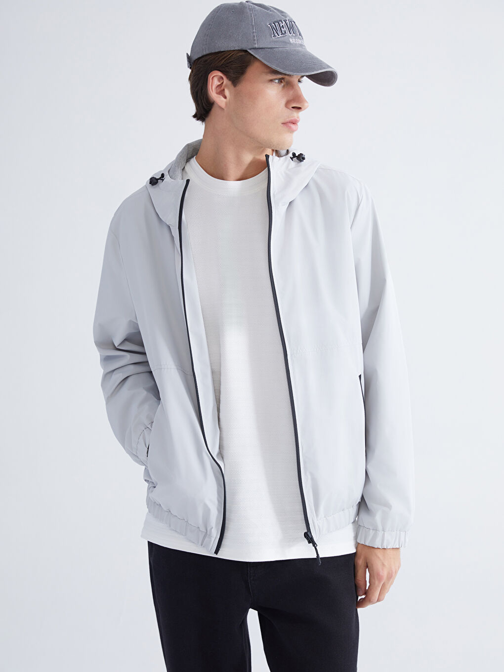 Regular Fit Hooded Men's Raincoat-1